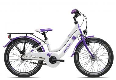 SCOOL chiX twin 20-3S Nexus | 20 Zoll | white/purple | 28 cm Radgröße