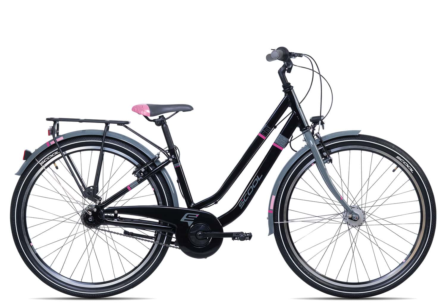 SCool chiX twin alloy 26-7 | 26 Zoll | black/pink | 38 cm Radgröße